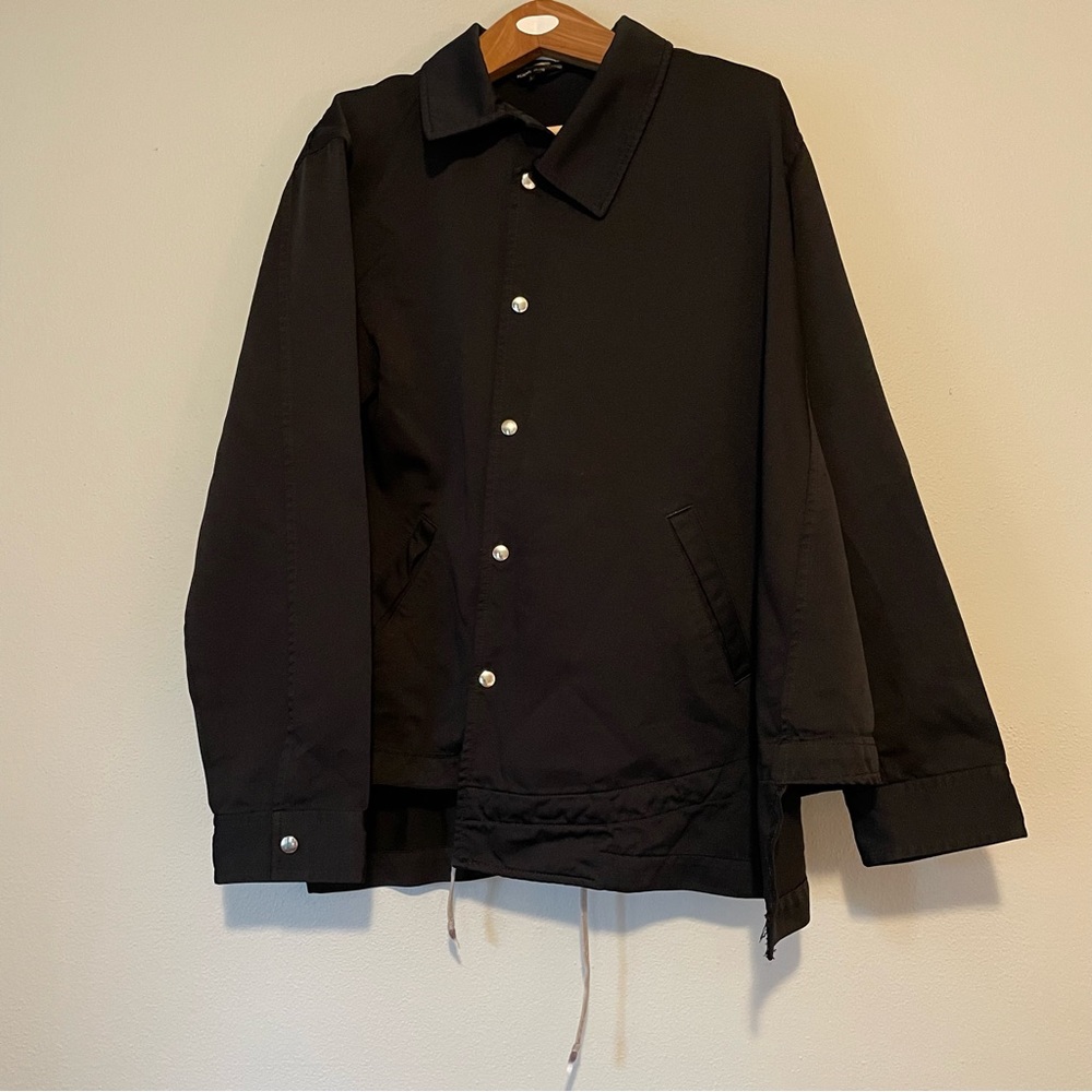 Comme Des Garcons Homme Plus L Black Asymmetrical Snap Blouson Jacket - Picture 6 of 12